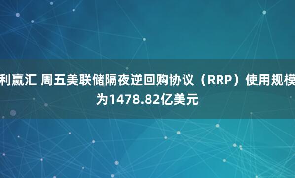 利赢汇 周五美联储隔夜逆回购协议（RRP）使用规模为1478.82亿美元